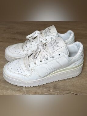 adidas White Leather Low-Top Sneakers